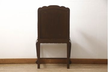 ビンテージ家具　中国　珍品　希少!　花梨(カリン)材　龍の彫刻が目を引くアームチェア(板座チェア、ダイニングチェア、椅子、ヴィンテージ)(R-059716)
