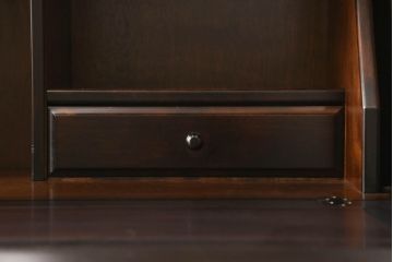 中古　国産　民芸家具　大人の落ち着きのある空間を演出するビューローブックケース(収納棚、戸棚、ライティングビューロー、本箱、在宅ワーク、在宅用、ワークデスク)(R-059734)