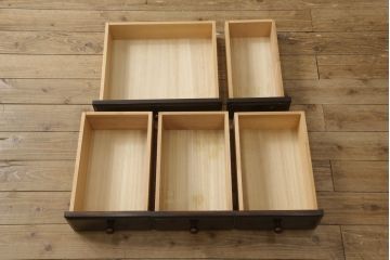 中古　国産　民芸家具　大人の落ち着きのある空間を演出するビューローブックケース(収納棚、戸棚、ライティングビューロー、本箱、在宅ワーク、在宅用、ワークデスク)(R-059734)