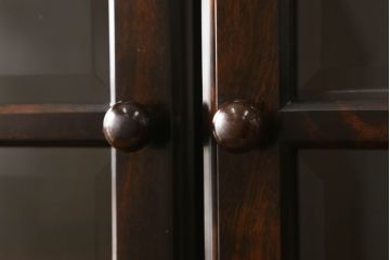 中古　国産　民芸家具　大人の落ち着きのある空間を演出するビューローブックケース(収納棚、戸棚、ライティングビューロー、本箱、在宅ワーク、在宅用、ワークデスク)(R-059734)
