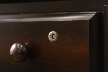 中古　国産　民芸家具　大人の落ち着きのある空間を演出するビューローブックケース(収納棚、戸棚、ライティングビューロー、本箱、在宅ワーク、在宅用、ワークデスク)(R-059734)
