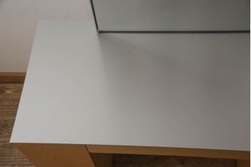 中古　美品　Cassinaixc.(カッシーナイクスシー)　オーク材　スタイリッシュなデザインが魅力的なメイクアップドレッサー+チェアセット(鏡台、ミラー、チェア、椅子)(定価約55万円)(R-059742)