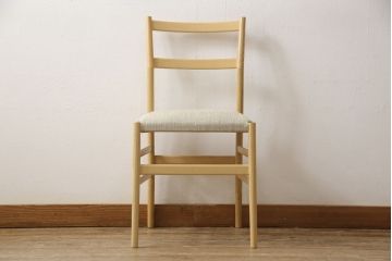 中古　美品　Cassinaixc.(カッシーナイクスシー)　オーク材　スタイリッシュなデザインが魅力的なメイクアップドレッサー+チェアセット(鏡台、ミラー、チェア、椅子)(定価約55万円)(R-059742)
