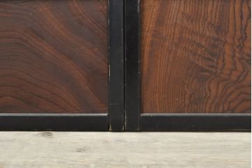 アンティーク建具　 昭和中期　腰板欅(ケヤキ)材　凛とした佇まいが気品溢れる障子戸4枚セット(引き戸、建具)(R-059750)