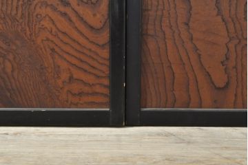 アンティーク建具　 昭和中期　腰板欅(ケヤキ)材　凛とした佇まいが気品溢れる障子戸4枚セット(引き戸、建具)(R-059750)