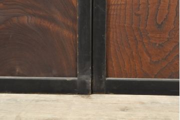 アンティーク建具　 昭和中期　腰板欅(ケヤキ)材　凛とした佇まいが気品溢れる障子戸4枚セット(引き戸、建具)(R-059750)