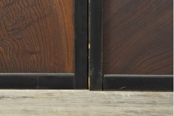 アンティーク建具　 昭和中期　腰板欅(ケヤキ)材　凛とした佇まいが気品溢れる障子戸4枚セット(引き戸、建具)(R-059750)