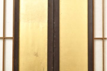 アンティーク建具　高級品　昭和初期　技巧を凝らした七宝引き手が美しい!　障子戸入りふすま(襖)4枚セット(引き戸、建具)(R-059751)
