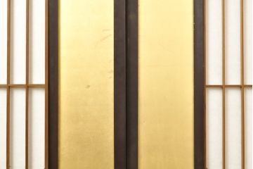 アンティーク建具　高級品　昭和初期　技巧を凝らした七宝引き手が美しい!　障子戸入りふすま(襖)4枚セット(引き戸、建具)(R-059751)