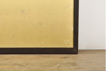 アンティーク建具　高級品　昭和初期　技巧を凝らした七宝引き手が美しい!　障子戸入りふすま(襖)4枚セット(引き戸、建具)(R-059751)
