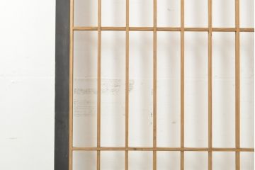 アンティーク建具　昭和中期　黒い框がモダンな印象を高める障子戸2枚セット(引き戸、建具)(R-059753)