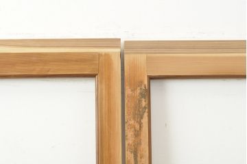 アンティーク建具　昭和中期　レトロな部屋づくりにぴったり!古い木製のガラス戸2枚セット(引き戸、建具)(R-059754)
