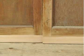 アンティーク建具　昭和中期　レトロな部屋づくりにぴったり!古い木製のガラス戸2枚セット(引き戸、建具)(R-059754)