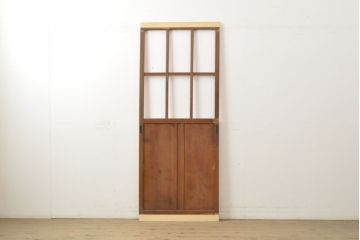 アンティーク建具　昭和レトロな雰囲気漂うガラス戸1枚(引き戸、格子戸、板戸)(R-059755)