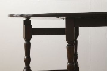 ヴィンテージ　松本民芸家具　落ち着いた大人空間におすすめのT.R.ゲートレッグテーブル(バタフライテーブル、ビンテージ、エクステンションテーブル、ダイニングテーブル、ラウンドテーブル、丸テーブル)(定価約31万円)(R-059759)