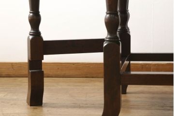 ヴィンテージ　松本民芸家具　落ち着いた大人空間におすすめのT.R.ゲートレッグテーブル(バタフライテーブル、ビンテージ、エクステンションテーブル、ダイニングテーブル、ラウンドテーブル、丸テーブル)(定価約31万円)(R-059759)