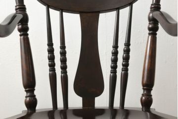 中古　美品　松本民芸家具　クラシカルな雰囲気ただよう#39A型ロッキングチェア(定価約18万円)(アームチェア、板座チェア、揺り椅子、イス)(R-059762)