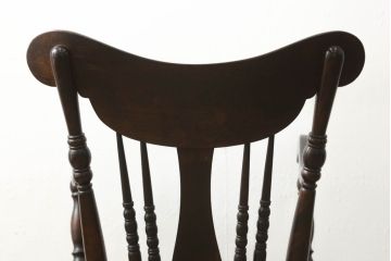 中古　美品　松本民芸家具　クラシカルな雰囲気ただよう#39A型ロッキングチェア(定価約18万円)(アームチェア、板座チェア、揺り椅子、イス)(R-059762)
