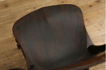 中古　松本民芸家具　#49型A　背もたれの美しいデザインが印象的なワイコムチェア(ダイニングチェア、椅子、板座チェア)(R-059776)