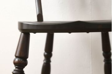 中古　松本民芸家具　#49型A　背もたれの美しいデザインが印象的なワイコムチェア(ダイニングチェア、椅子、板座チェア)(R-059776)