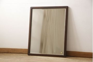 中古　北海道民芸家具　シンプルなデザインで取り入れやすいミラー(壁掛け鏡、ウォールミラー)(R-059780)