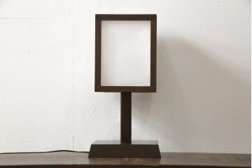 ヴィンテージ照明　木製　和モダンな空間を演出するあんどんデザインのテーブルスタンド(デスクスタンド、スタンドライト、行灯、行燈、照明、ビンテージ)(R-059788)