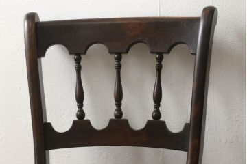 中古　松本民芸家具　#49型A　背もたれの美しいデザインが印象的なワイコムチェア2脚セット(ダイニングチェア、椅子、板座チェア)(R-059792)