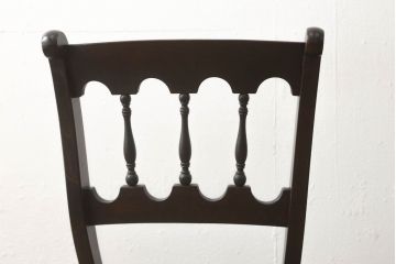 中古　松本民芸家具　#49型A　背もたれの美しいデザインが印象的なワイコムチェア2脚セット(ダイニングチェア、椅子、板座チェア)(R-059792)