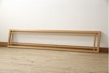 中古　建具　民芸家具　レトロでナチュラルなガラス欄間1枚(明り取り、明かり取り)(R-059794)