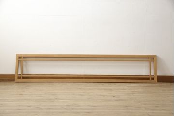 中古　建具　民芸家具　レトロでナチュラルなガラス欄間1枚(明り取り、明かり取り)(R-059794)