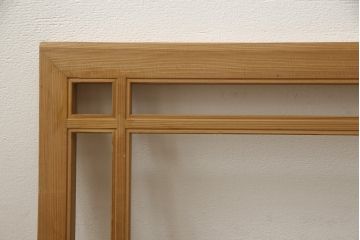 中古　建具　民芸家具　レトロでナチュラルなガラス欄間1枚(明り取り、明かり取り)(R-059794)