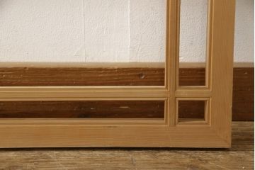 中古　建具　民芸家具　レトロでナチュラルなガラス欄間1枚(明り取り、明かり取り)(R-059794)