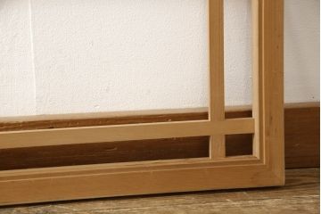 中古　建具　民芸家具　レトロでナチュラルなガラス欄間1枚(明り取り、明かり取り)(R-059794)