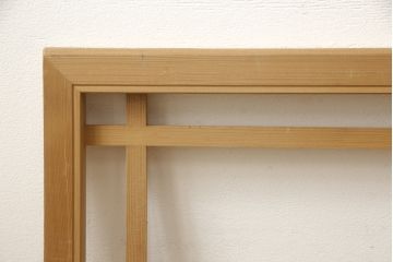 中古　建具　民芸家具　レトロでナチュラルなガラス欄間1枚(明り取り、明かり取り)(R-059794)