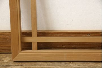 中古　建具　民芸家具　レトロでナチュラルなガラス欄間1枚(明り取り、明かり取り)(R-059794)