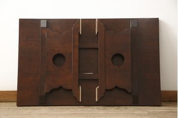 中古　松本民芸家具　タモ材　上質な大人の空間づくりにぴったりな折りたたみ座卓(ローテーブル、ちゃぶ台、文机、センターテーブル、折り畳み)(R-059799)