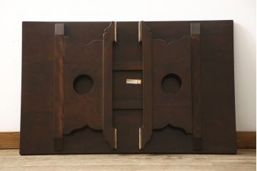中古　松本民芸家具　タモ材　上質な大人の空間づくりにぴったりな折りたたみ座卓(ローテーブル、ちゃぶ台、文机、センターテーブル、折り畳み)(R-059801)
