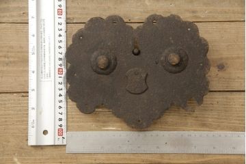 アンティーク雑貨　時代の味を感じる蔵戸の錠前金具(ディスプレイ雑貨、蔵戸パーツ)(R-059803)