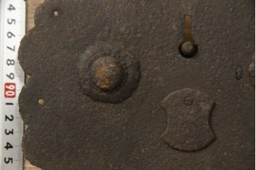 アンティーク雑貨　時代の味を感じる蔵戸の錠前金具(ディスプレイ雑貨、蔵戸パーツ)(R-059803)