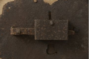 アンティーク雑貨　時代の味を感じる蔵戸の錠前金具(ディスプレイ雑貨、蔵戸パーツ)(R-059803)