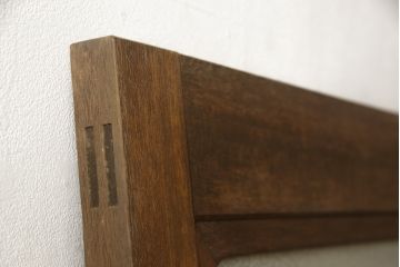 和製アンティーク　レトロなダイヤガラス入りの窓付きドア1枚(木製ドア、建具、扉)(R-059809)