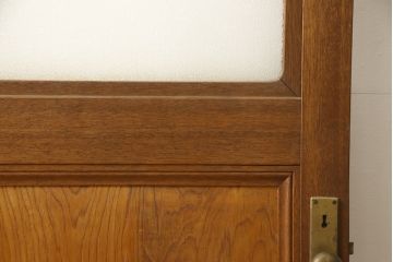 和製アンティーク　レトロなダイヤガラス入りの窓付きドア1枚(木製ドア、建具、扉)(R-059809)