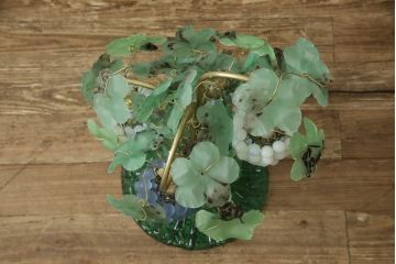 ビンテージ照明　希少　イタリア　トーソー社(TOSO CESARE)　ムラーノガラス(MURANO)　ブドウ(葡萄、ぶどう)　4灯　空間のアクセントになるテーブルスタンド(テーブルライト、卓上ランプ、ベネチアングラス、ヴィンテージ、、ムラノガラス)(R-059812)