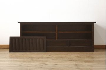 中古　美品　松本民芸家具　和モダンな雰囲気を醸し出す舞良型ローボード(定価約43万円)(テレビ台、サイドボード、リビングボード、収納棚、戸棚)(R-059814)