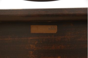 中古　松本民芸家具　西洋アンティークのような雰囲気を感じさせる、丸型一面鏡のドレッサー(鏡台、ミラー)(定価約43万円)(R-059817)