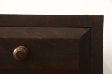 中古　松本民芸家具　天板リメイク　和・洋どちらにも取り入れやすい!シックな佇まいが魅力のローチェスト(ローボード、テレビ台、サイドチェスト、引き出し)(R-059823)