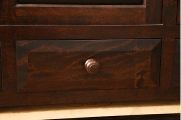 中古　松本民芸家具　脚(台輪)を付けてリメイク!シックで上品な佇まいのローボード(テレビ台、テレビボード、戸棚、収納棚、ローチェスト、キャビネット)(R-059825)