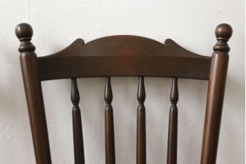 中古　美品　松本民芸家具　16型スピンドルチェア　ゆったりと座れるダイニングチェア2脚セット(板座チェア、椅子、イス)(R-059847)