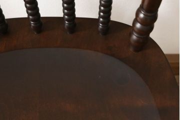 中古　美品　松本民芸家具　16型スピンドルチェア　ゆったりと座れるダイニングチェア2脚セット(板座チェア、椅子、イス)(R-059847)