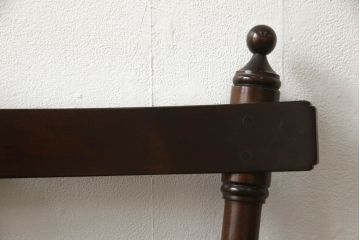 中古　美品　松本民芸家具の凝った装飾が素敵な南京小椅子(イス、板座チェア)(R-059848)